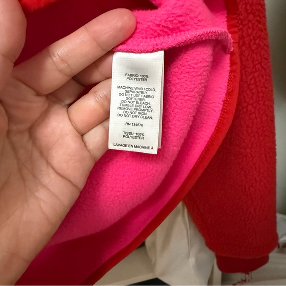 Vineyard vines Pink and Red Fleece Pullover - Picture 5 of 6